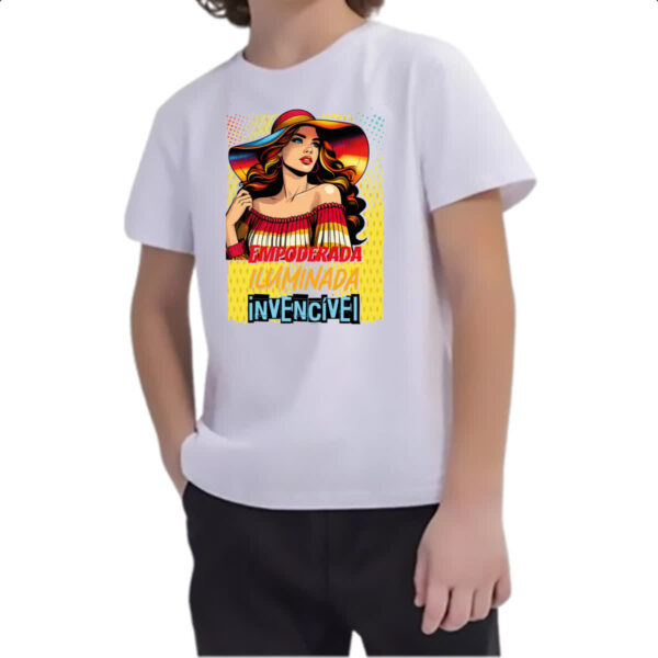 Camiseta Infanto Juvenil Mulher invencivel - Imagem 2