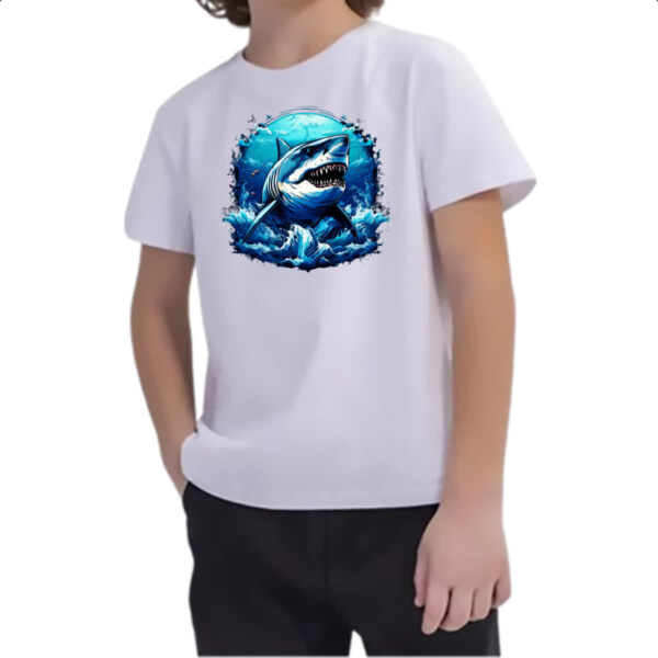 Camiseta Infanto Juvenil Megalodom sea art - Imagem 2