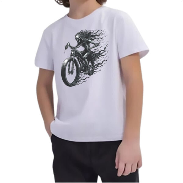 Camiseta Infanto Juvenil Morte motociclista - Imagem 2