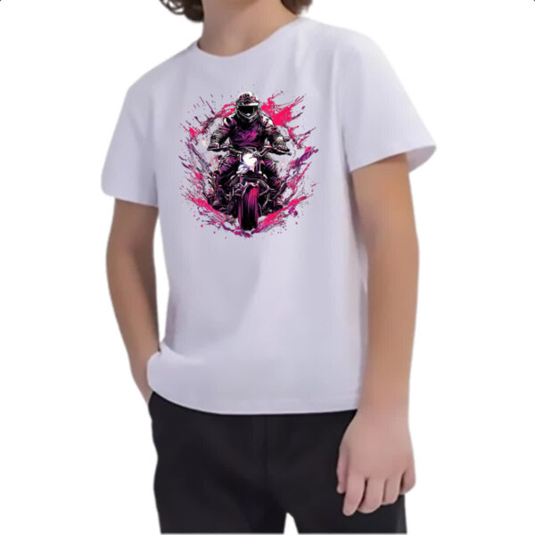 Camiseta Infanto Juvenil Moto Rider Splash Art - Imagem 2