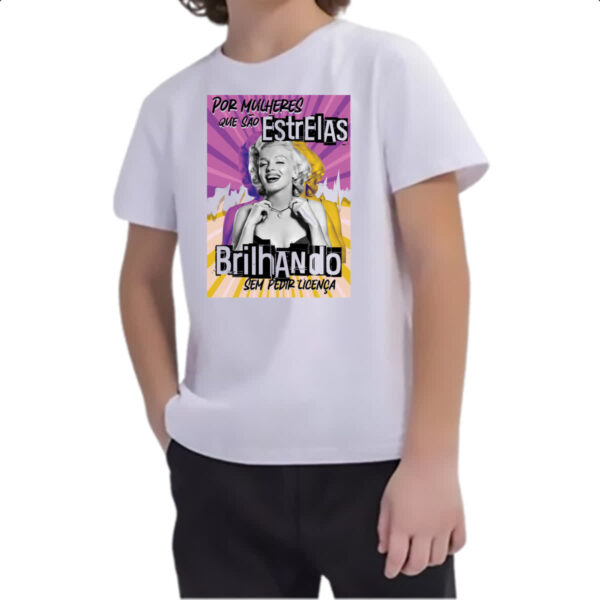 Camiseta Infanto Juvenil Mulher brilhando - Imagem 2