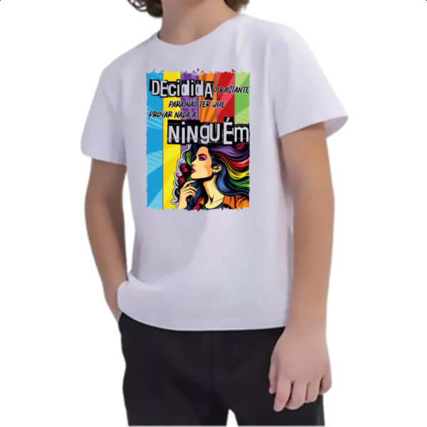 Camiseta Infanto Juvenil Mulher decidida - Imagem 2