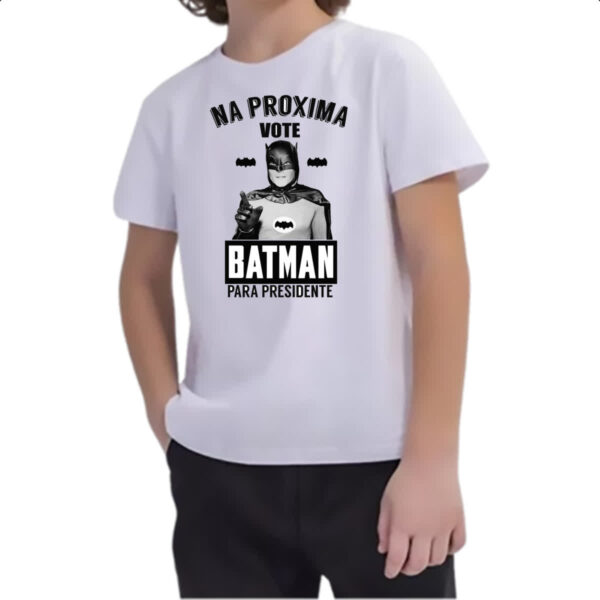 Camiseta Infanto Juvenil Na proxima vote Batman - Imagem 2