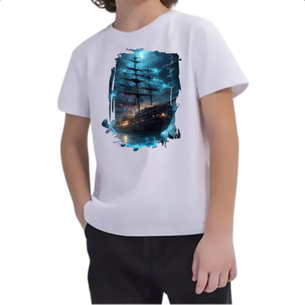Camiseta Infanto Juvenil Navio fantasma - Imagem 2