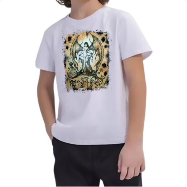 Camiseta Infanto Juvenil Necronomicon Fragmento Succubus - Imagem 2