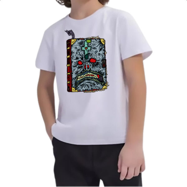 Camiseta Infanto Juvenil Necronomicon Ilustracao - Imagem 2