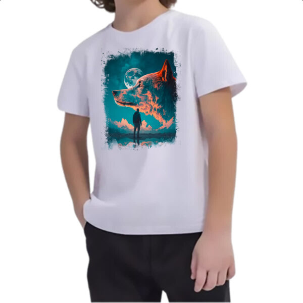 Camiseta Infanto Juvenil Nuvens em forma de lobo - Imagem 2