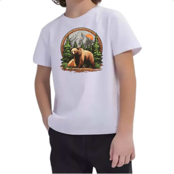 Camiseta Infanto Juvenil Urso camping - Imagem 2