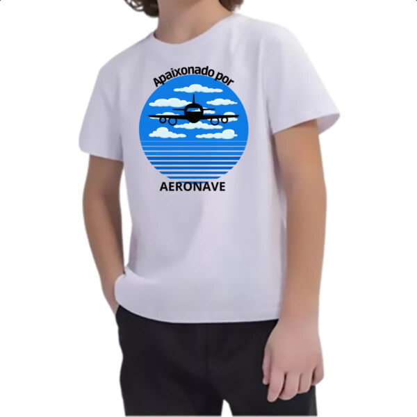 Camiseta Infanto Juvenil Apaixonado por aeronave - Imagem 2