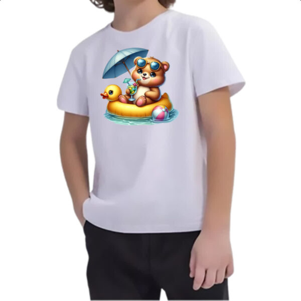 Camiseta Infanto Juvenil Urso na boia - Imagem 2