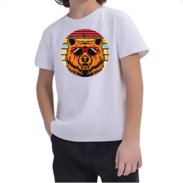 Camiseta Infanto Juvenil Urso ray ban sunset - Imagem 2