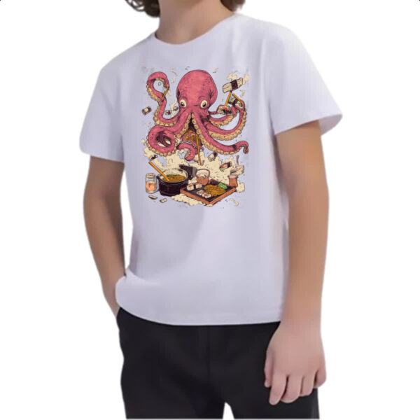 Camiseta Infanto Juvenil Octopus cozinheiro - Imagem 2
