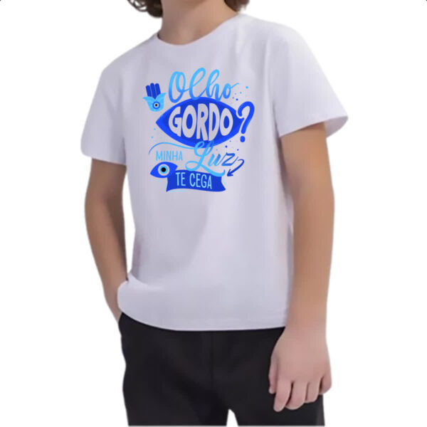 Camiseta Infanto Juvenil Olho Grego gordo cego - Imagem 2