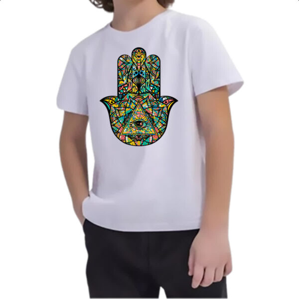Camiseta Infanto Juvenil Olho mao Hamsa - Imagem 2