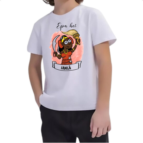 Camiseta Infanto Juvenil Orixas Cartoon Iansa Epa Hei - Imagem 2