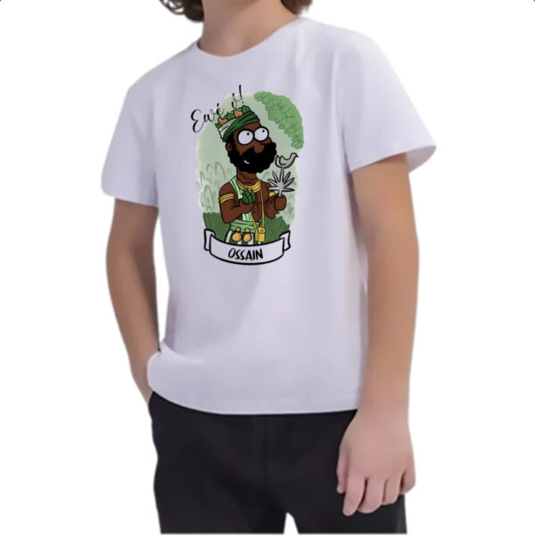 Camiseta Infanto Juvenil Orixas Cartoon Ossain Eve o - Imagem 2