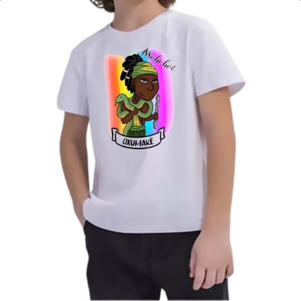 Camiseta Infanto Juvenil Orixas Cartoon Oxumare Arrobohvi - Imagem 2