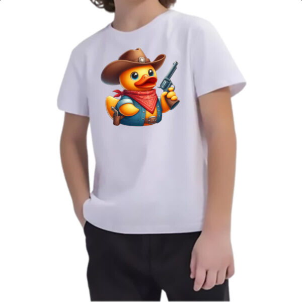 Camiseta Infanto Juvenil Patinho de borracha Cowboy - Imagem 2