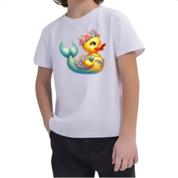 Camiseta Infanto Juvenil Patinho de borracha Sereia - Imagem 2