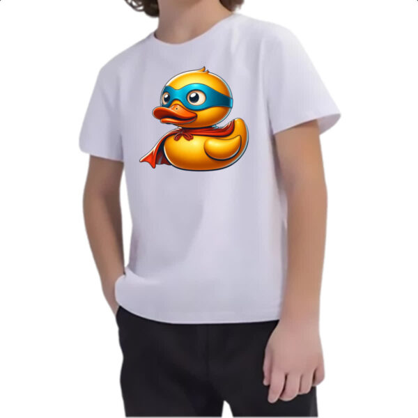 Camiseta Infanto Juvenil Patinho de borracha Super Heroi - Imagem 2