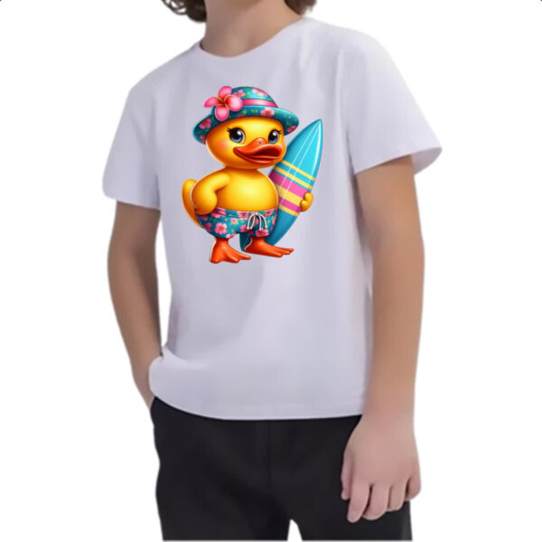 Camiseta Infanto Juvenil Patinho de borracha Surfista - Imagem 2