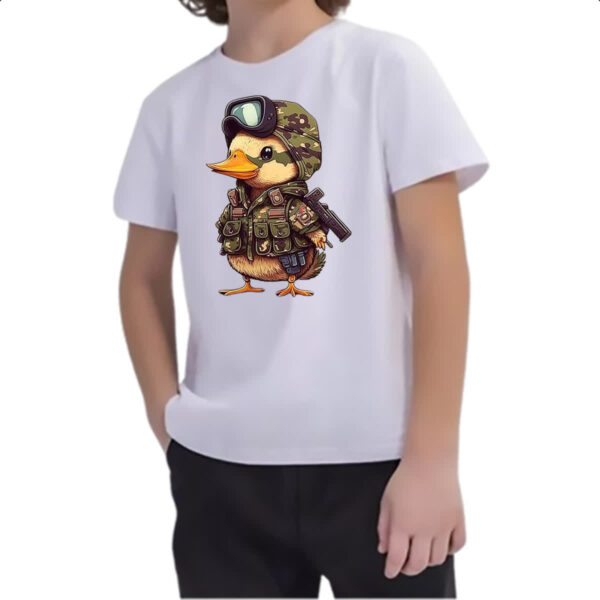 Camiseta Infanto Juvenil Patinho militar - Imagem 2