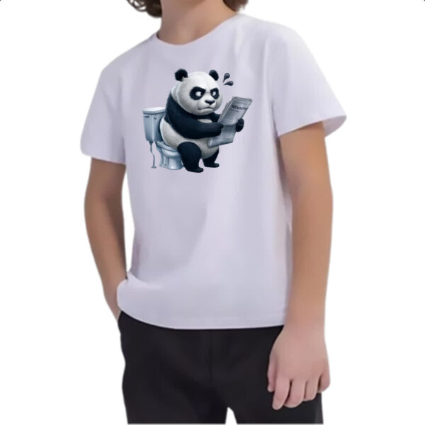 Camiseta Infanto Juvenil Panda na sala de forca - Imagem 2