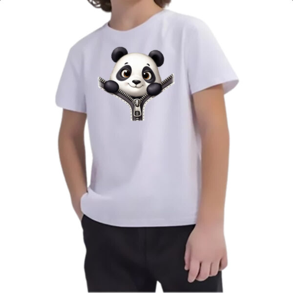 Camiseta Infanto Juvenil Panda no ziper - Imagem 2