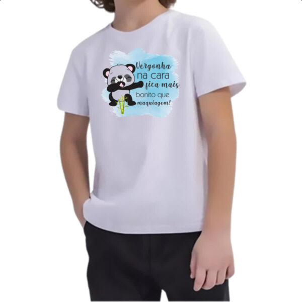 Camiseta Infanto Juvenil Panda vergonha na cara - Imagem 2