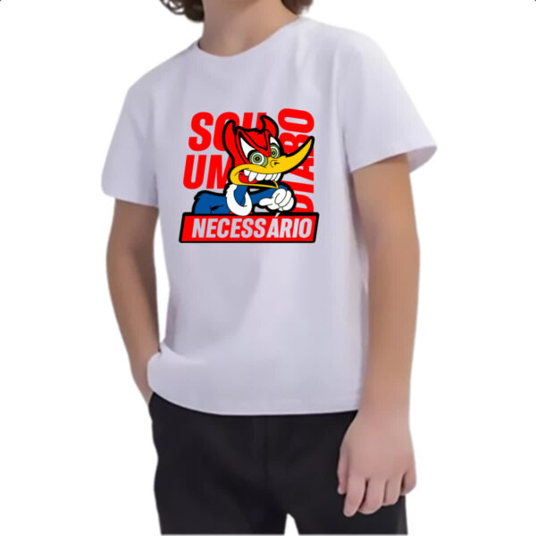Camiseta Infanto Juvenil Pica Pau - Sou um diabo necessario - Imagem 2