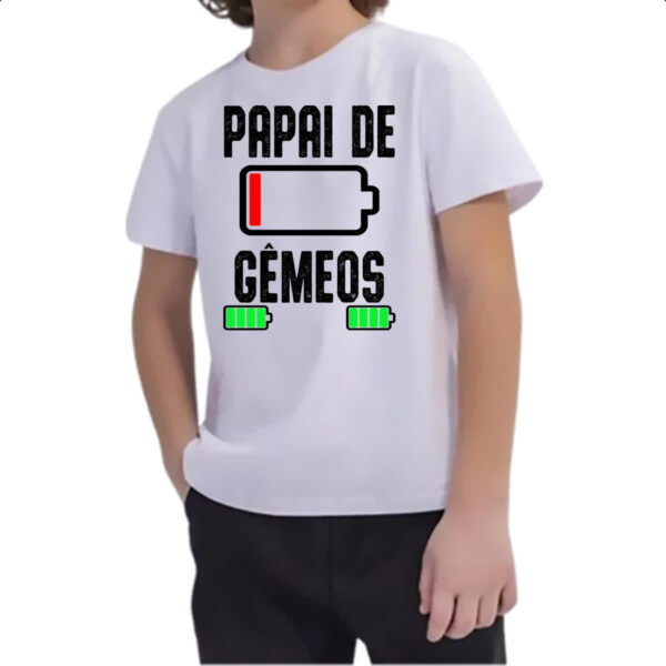 Camiseta Infanto Juvenil Papai de gemeos - Imagem 2