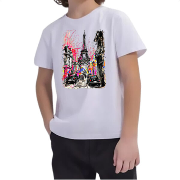 Camiseta Infanto Juvenil Paris street art - Imagem 2