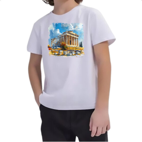Camiseta Infanto Juvenil Partenon watercolor - Imagem 2