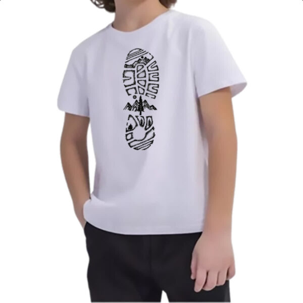 Camiseta Infanto Juvenil Pegada montanha aventureiro - Imagem 2