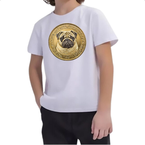 Camiseta Infanto Juvenil Pug coin - Imagem 2