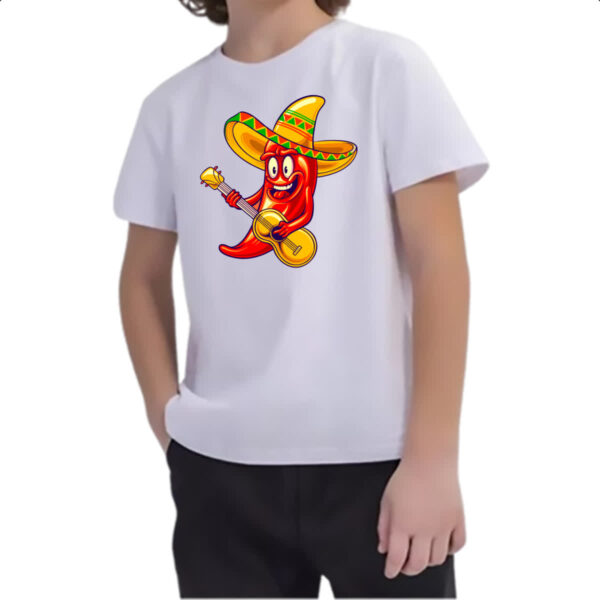 Camiseta Infanto Juvenil Pimenta sombrero serenata - Imagem 2
