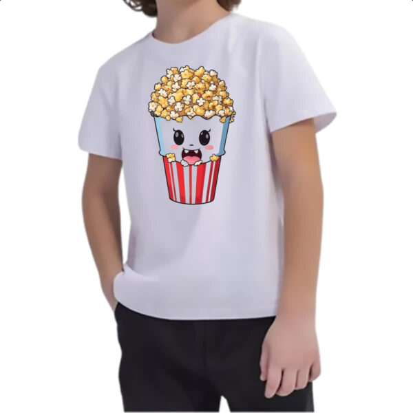 Camiseta Infanto Juvenil Pipoca cinema feliz - Imagem 2