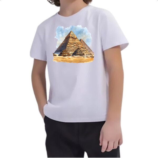 Camiseta Infanto Juvenil Piramide de Queops watercolor - Imagem 2