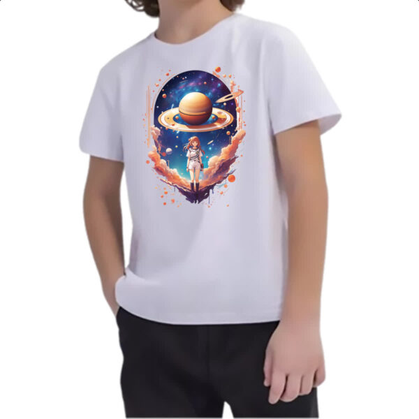 Camiseta Infanto Juvenil Planeta Satuno Menina Anime - Imagem 2