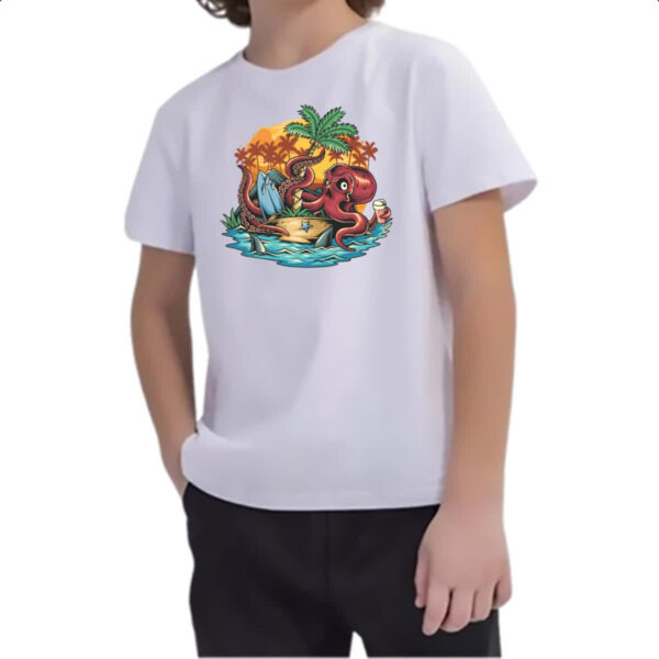 Camiseta Infanto Juvenil Polvo na ilha - Imagem 2