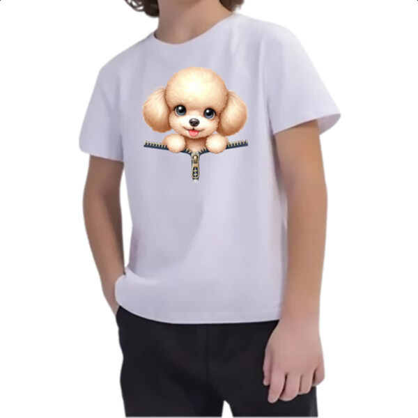 Camiseta Infanto Juvenil Poodle no Ziper - Imagem 2