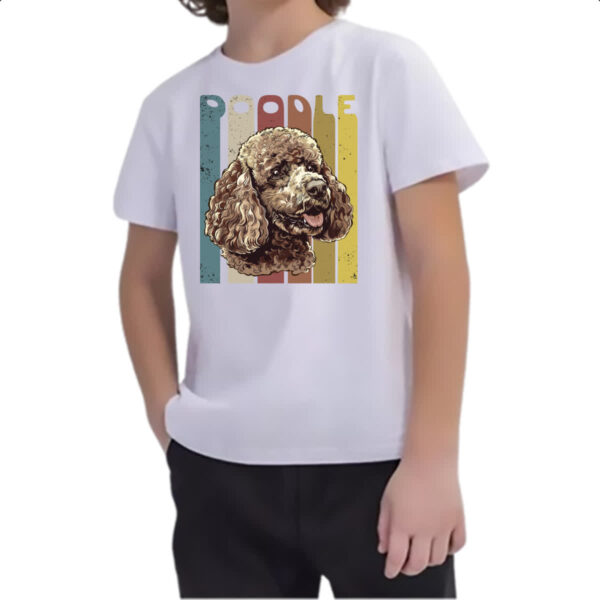 Camiseta Infanto Juvenil Poodle retro vintage - Imagem 2