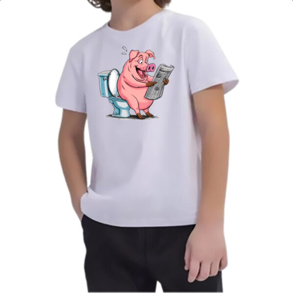 Camiseta Infanto Juvenil Porco na sala de forca - Imagem 2