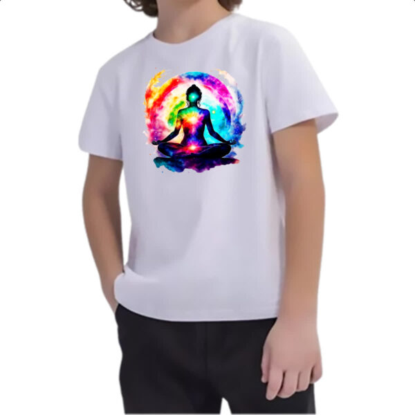 Camiseta Infanto Juvenil Posicao Lotus Chakra - Imagem 2