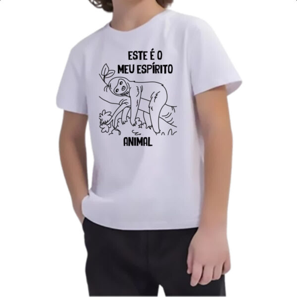 Camiseta Infanto Juvenil Preguica Este e o meu espirito animal - Imagem 2