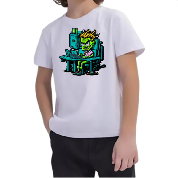 Camiseta Infanto Juvenil Programador Escravo Zumbi - Imagem 2