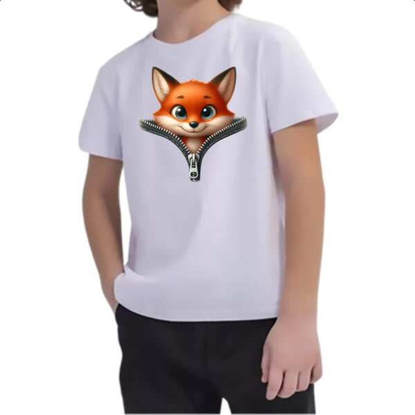Camiseta Infanto Juvenil Raposa no ziper - Imagem 2