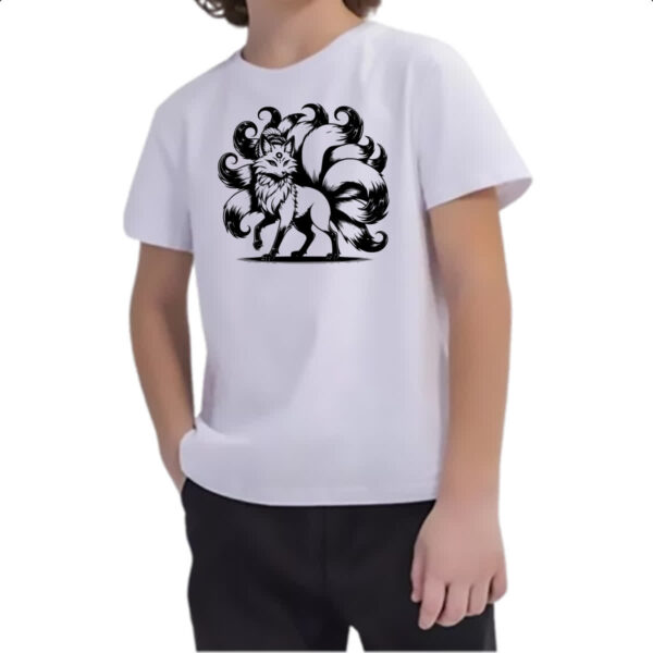Camiseta Infanto Juvenil Raposa nove caudas mitologia japao - Image 2
