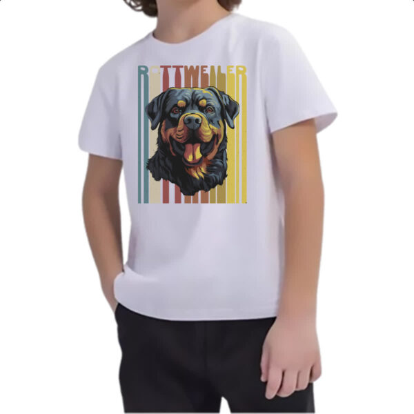 Camiseta Infanto Juvenil Rottweller retro vintage - Imagem 2