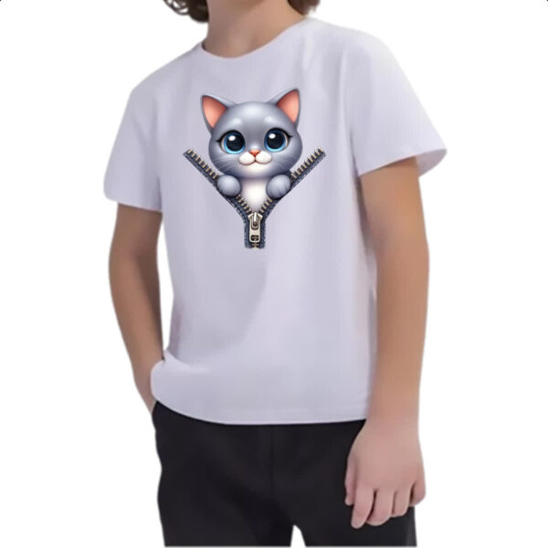 Camiseta Infanto Juvenil Russian Blue no ziper - Imagem 2